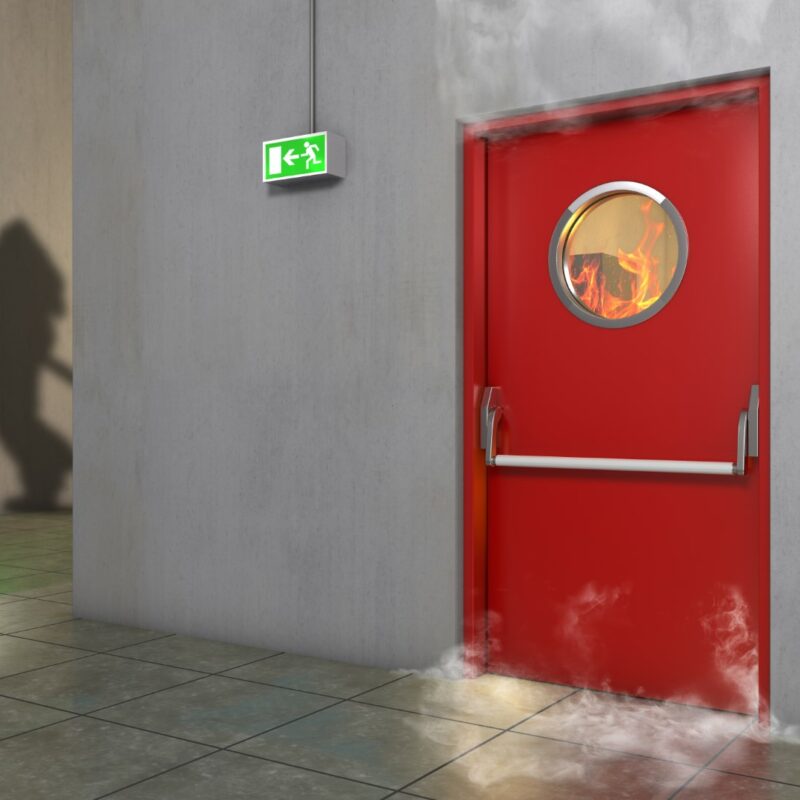 Fire,Prevention,Door,,3d,Illustration