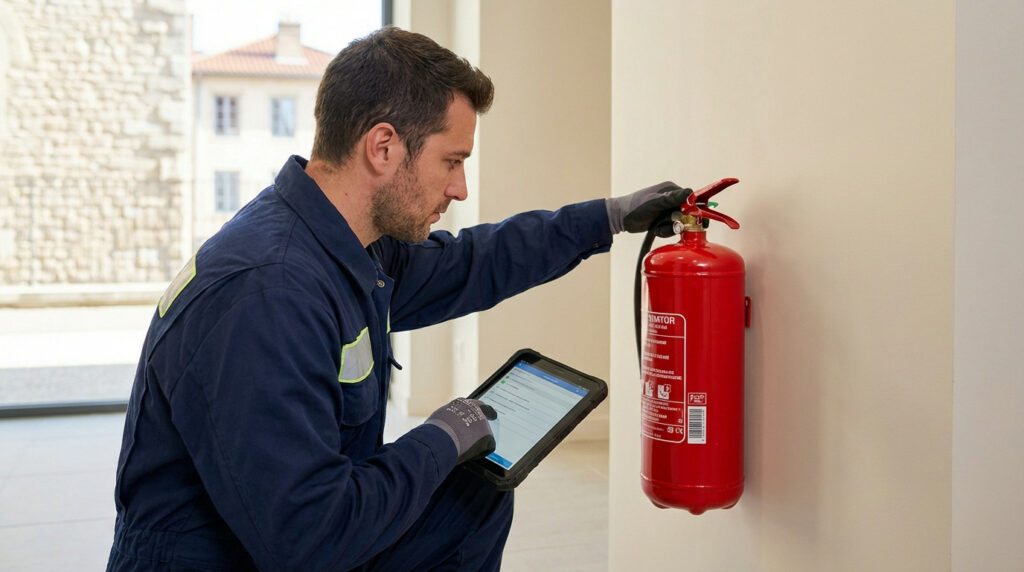 Maintenance extincteur Lyon : vérification obligatoire 1 Alise SSI – Sécurité et Sérénité Assurée Alise agent de vérification d extincteurs en entreprise en Isère, prestation Alise SSI