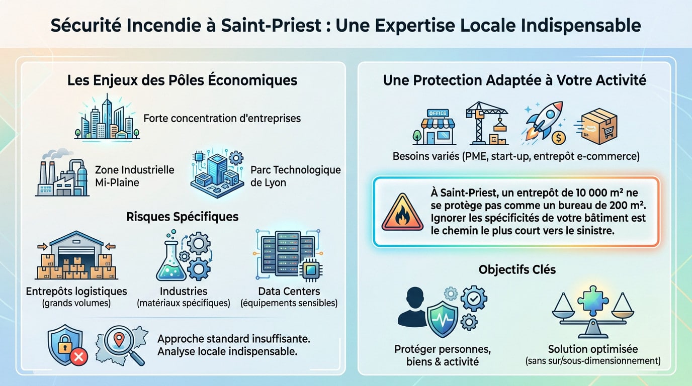 Sécurité incendie Saint-Priest : installation, maintenance 1 Sécurité et Sérénité Assurée Alise SSI Installation système sécurité incendie entreprise Saint-Priest