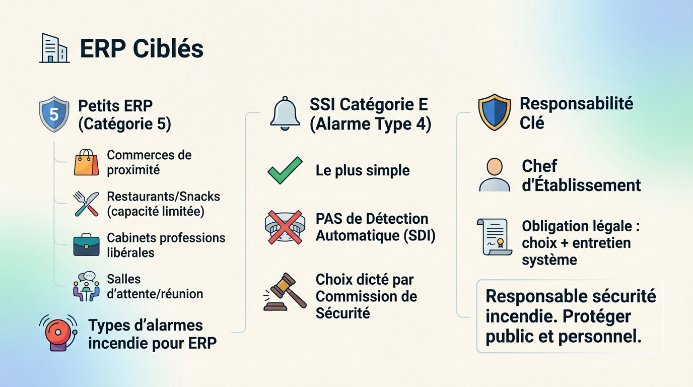 Alarme incendie type 4 : règles, installation et prix 3 Sécurité et Sérénité Assurée Alise SSI Schéma des responsabilités et installation alarme incendie type 4 pour ERP catégorie 5