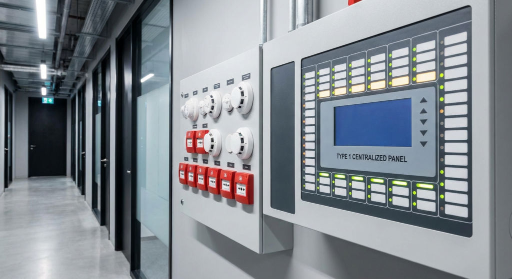 Alarme incendie type 1 vs type 4 : comparatif et obligations 2 Alise SSI – Sécurité et Sérénité Assurée Alise Centrale de detection incendie type 1 avec indicateurs de zones multiples
