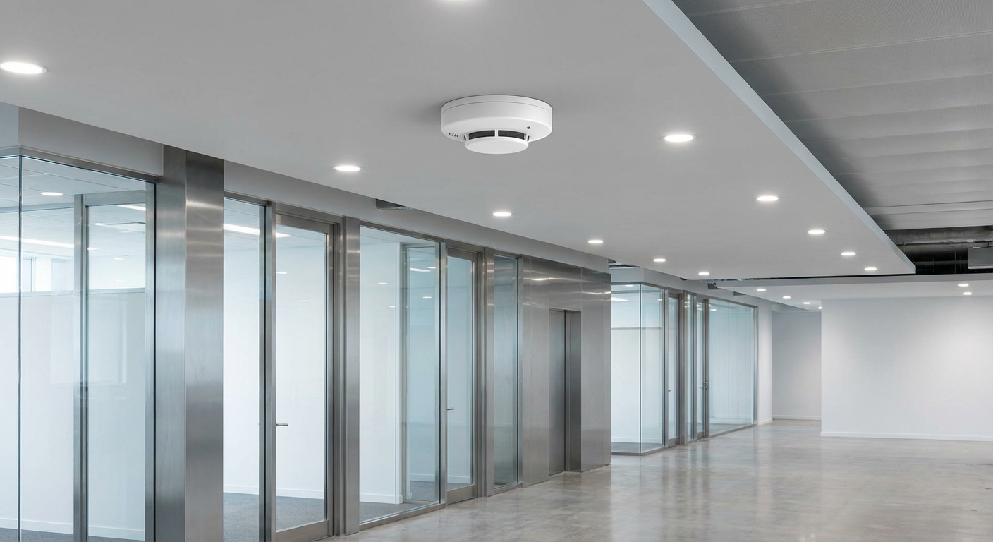 Comment fonctionne un détecteur de fumée en ERP ? 1 Alise SSI – Sécurité et Sérénité Assurée Alise Détecteur de fumée installé au plafond d'un ERP commercial moderne