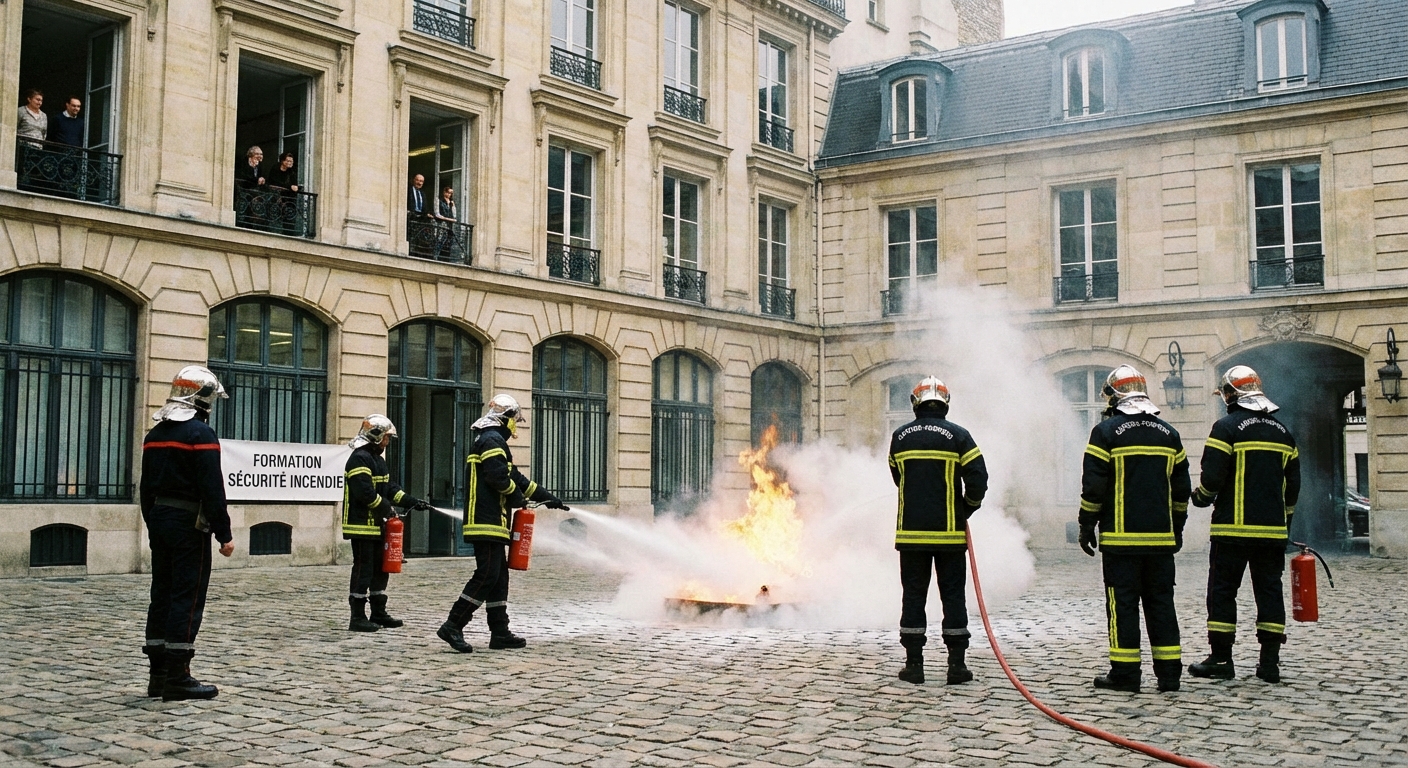 Conduite à tenir en cas d’incendie en ERP : procédure d’évacuation 1 Sécurité et Sérénité Assurée Alise SSI Équipier de première intervention utilisant un extincteur