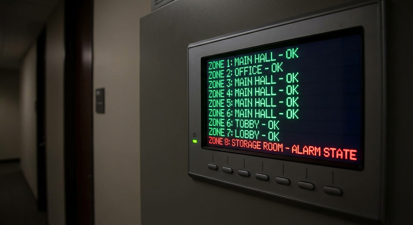 Composants d’un système de sécurité incendie : SDI, SMSI, AES, CMSI 2 Alise SSI – Sécurité et Sérénité Assurée Alise Ecran centrale alarme incendie avec zones en alarme