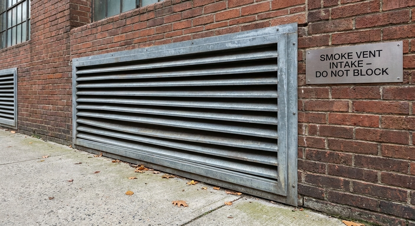 Calculer le désenfumage ERP : méthode et formules IT 246 4 Sécurité et Sérénité Assurée Alise SSI Grille amenee air frais en partie basse pour desenfumage