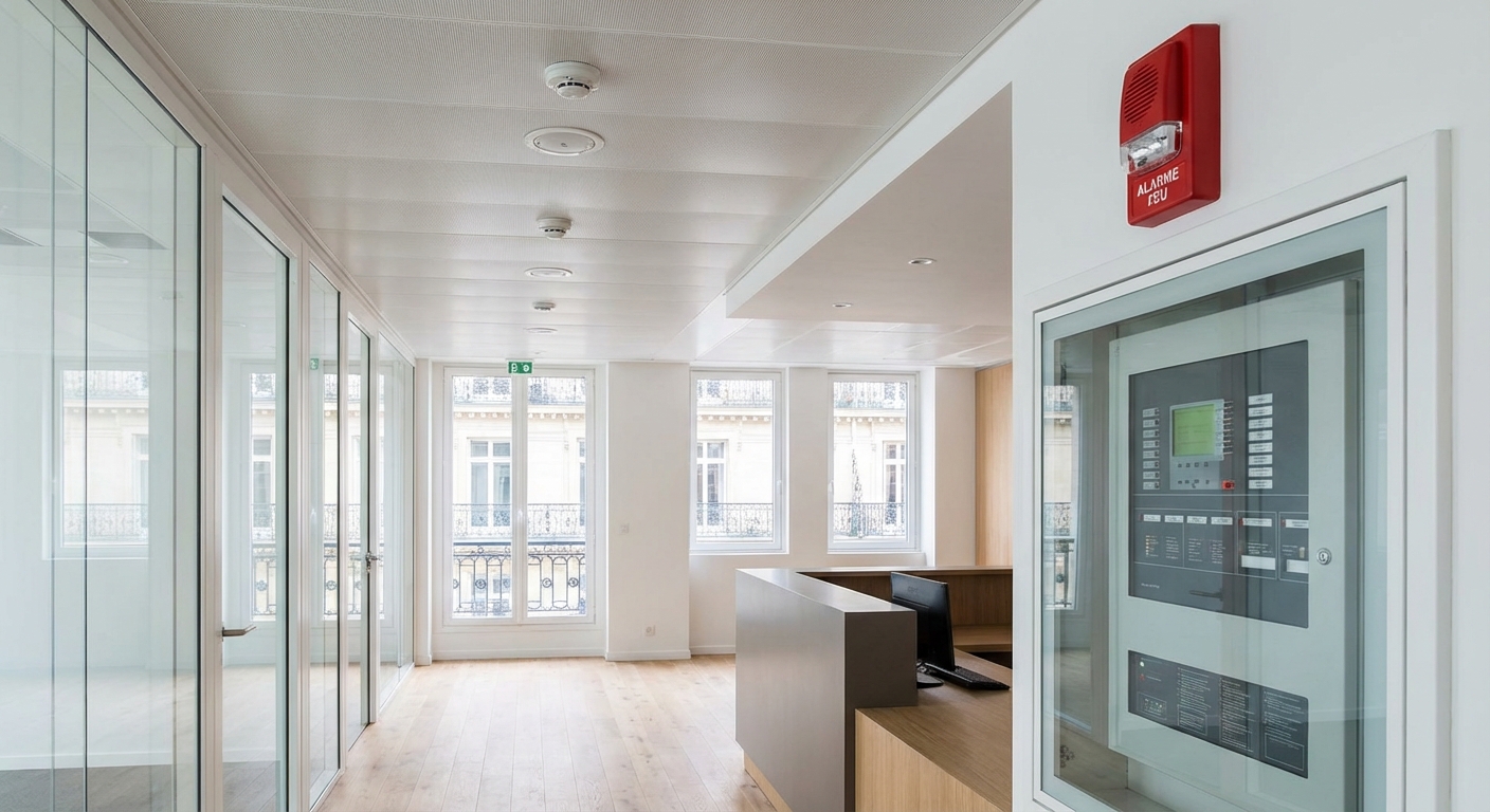 Système d'alarme incendie professionnel avec détecteurs de fumée