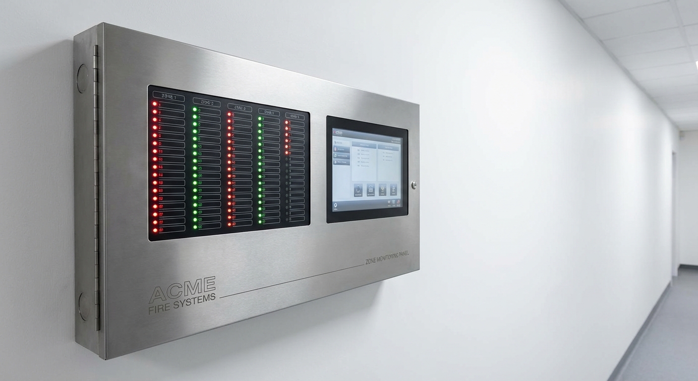 Installation alarme incendie en entreprise : prix et étapes 1 Alise SSI – Sécurité et Sérénité Assurée Alise Tableau de commande alarme incendie avec indicateurs de zones