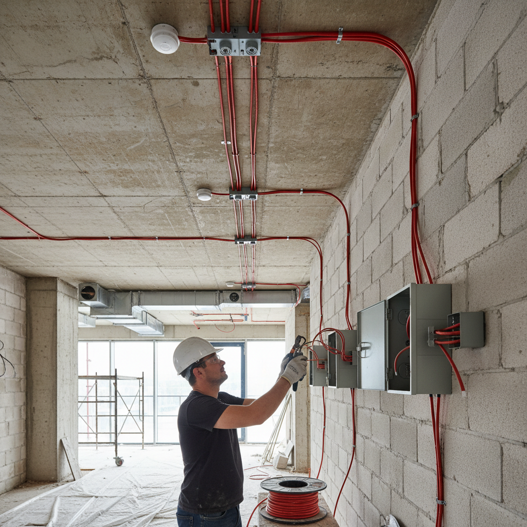 Norme NF S61-970 : exigences pour les systèmes de détection incendie 2 Alise SSI – Sécurité et Sérénité Assurée Alise Installation de câbles et détecteurs de fumée lors de la mise en place d'un système de détection incendie