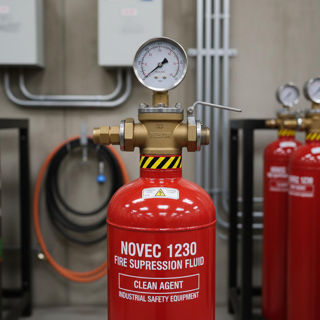 Extinction automatique gaz : quel agent extincteur choisir ? 1 Alise SSI – Sécurité et Sérénité Assurée Alise Bouteille d'agent extincteur Novec 1230 avec manomètre et vanne de décharge dans un local technique