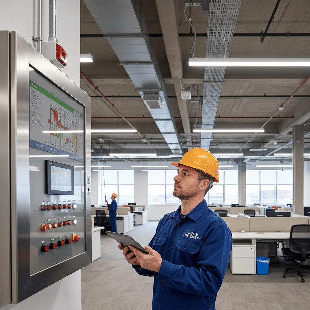 Alarme incendie type 1 vs type 4 : comparatif et obligations 2 Sécurité et Sérénité Assurée Alise SSI Système moderne de détection incendie avec centrale adressable et détecteurs de fumée