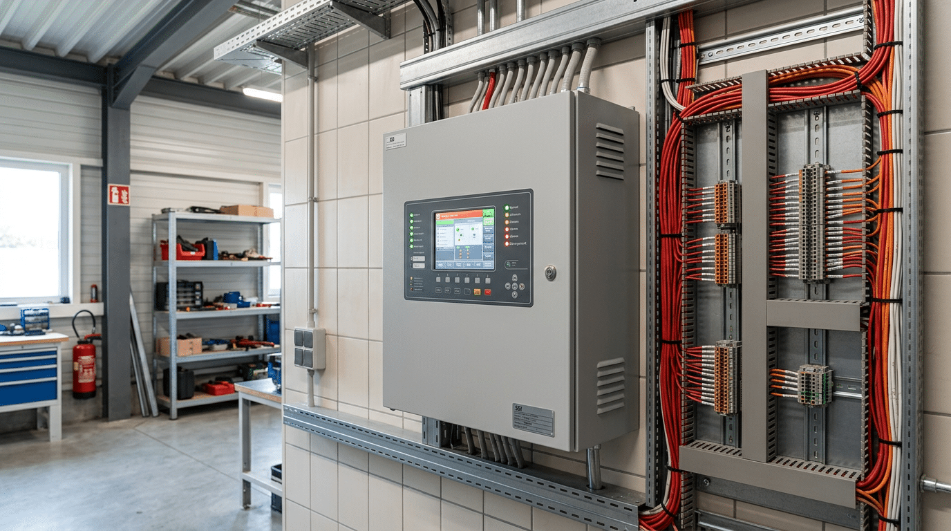 Détection incendie adressable vs conventionnelle : quel système pour votre ERP ? 1 Sécurité et Sérénité Assurée Alise SSI Centrale de mise en sécurité incendie adressable installée dans un local technique d'ERP